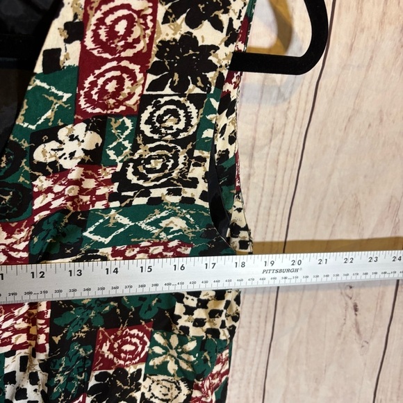 Vintage 80s Geometric Colorful Patchwork Vneck Sleeveless Vest Top Large - Picture 3 of 7